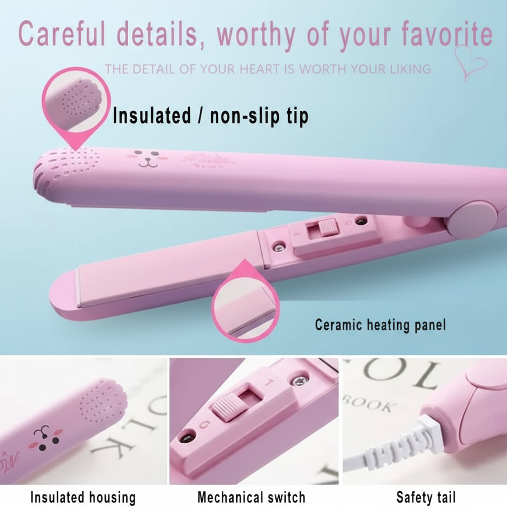 #1 Mini Hair Straightener - Lightweight & Portable with Adjustable Heat (New Model)