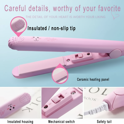 #1 Mini Hair Straightener - Lightweight & Portable with Adjustable Heat (New Model)