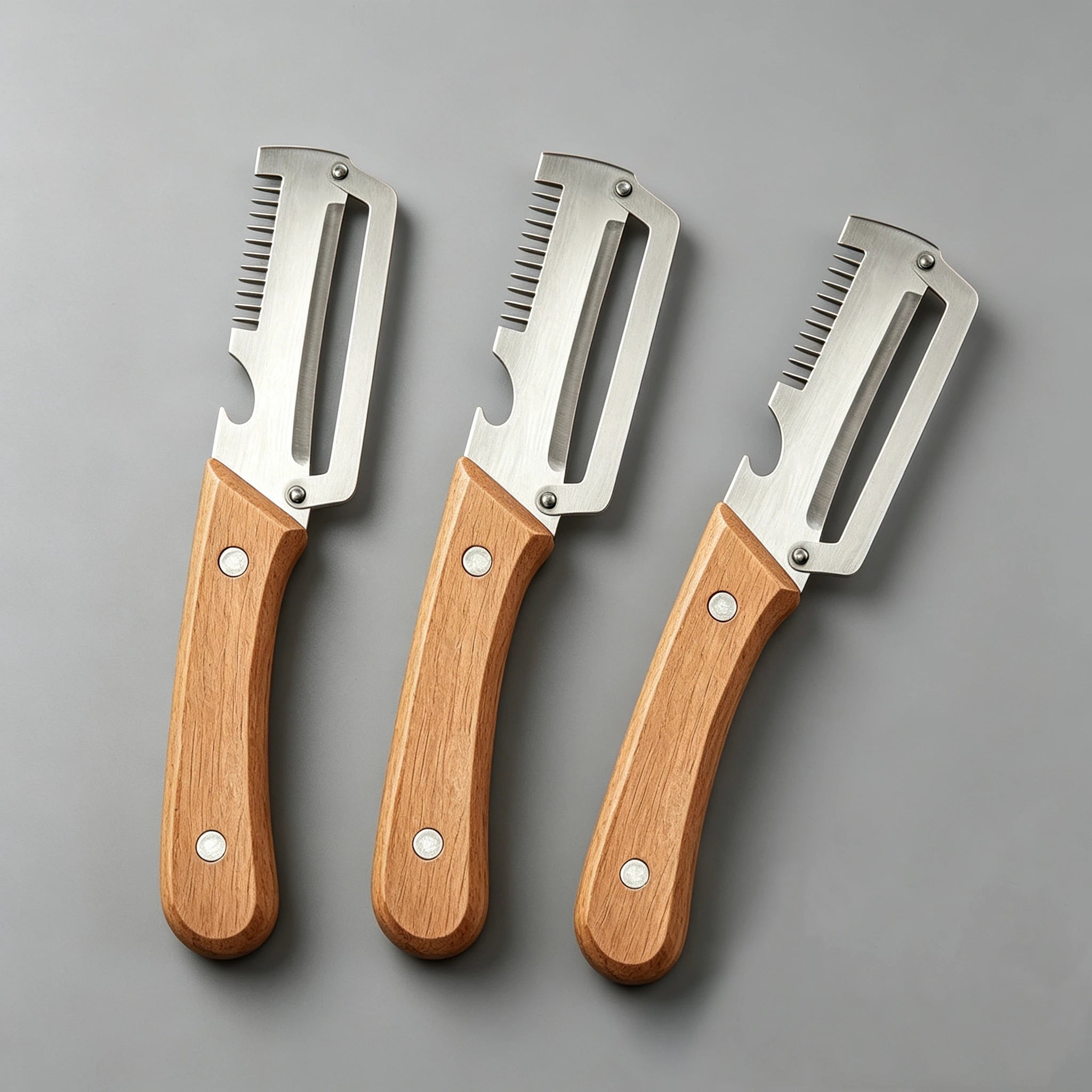2026 Wooden Multi Functional Vegetable Peeler with Ergonomic Handle for Peeling and Slicing Fruits and Vegetables Durable Smooth