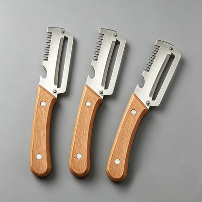 2026 Wooden Multi Functional Vegetable Peeler with Ergonomic Handle for Peeling and Slicing Fruits and Vegetables Durable Smooth