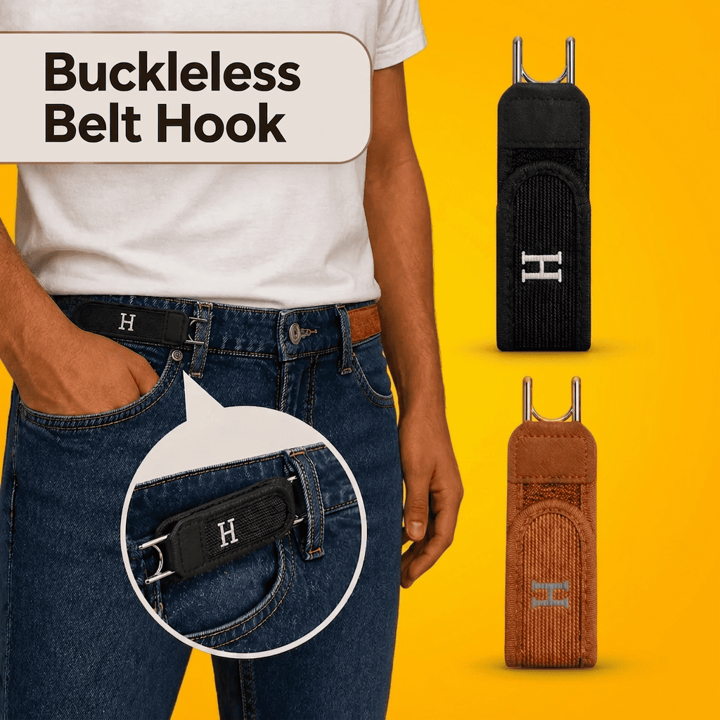Wellush® Wide Buckleless Belt Hook | Invisible Velcro Waist Support