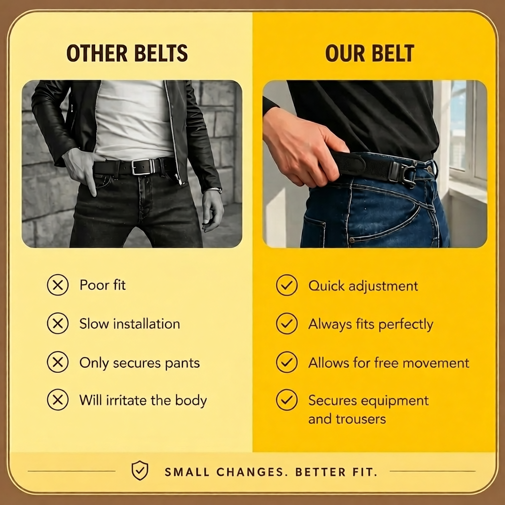 Wellush® Wide Buckleless Belt Hook | Invisible Velcro Waist Support