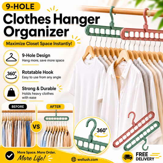 9-hole Clothes Hanger Organizer + Space Saver
