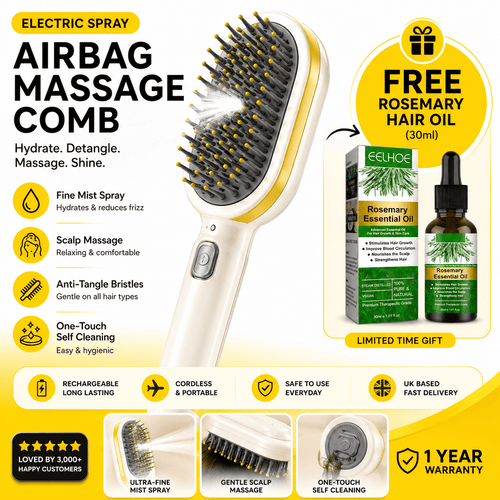 Wellush™ 5-in-1 Hair Spa Brush + FREE Rosemary Hair Oil
