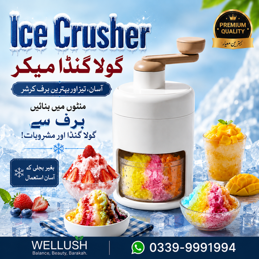 Manual Ice Crusher Machine | Portable Gola Ganda Maker for Slush &amp; Cold Drinks