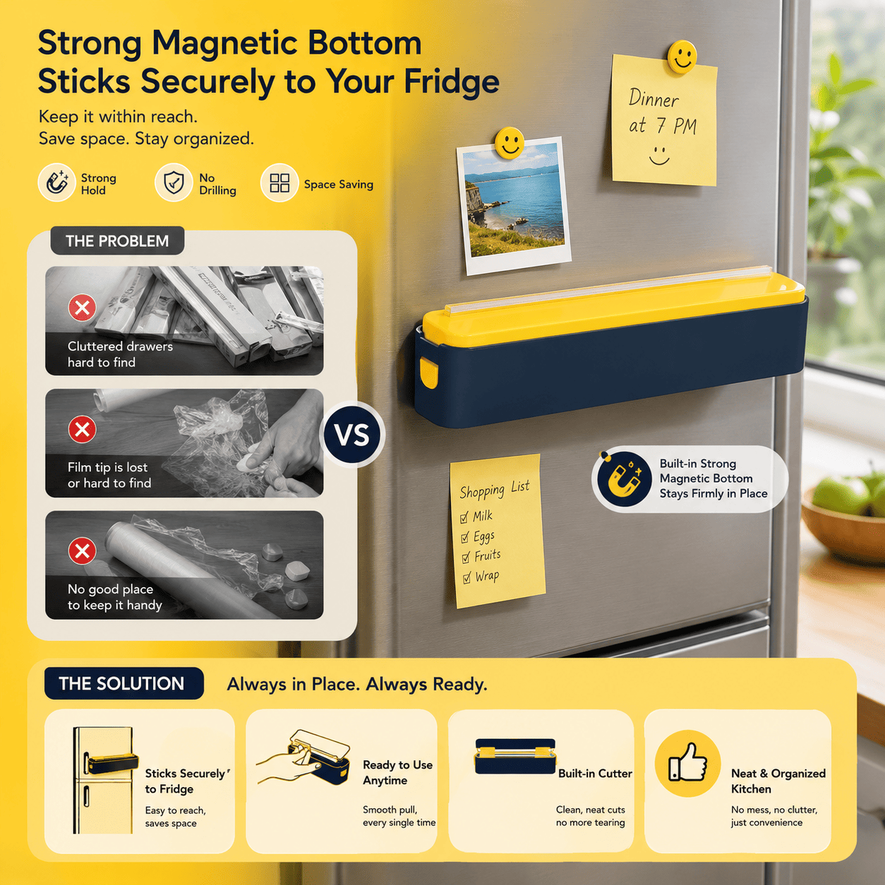 Wellush® GlideCut Pro – Magnetic One-Touch Wrapping