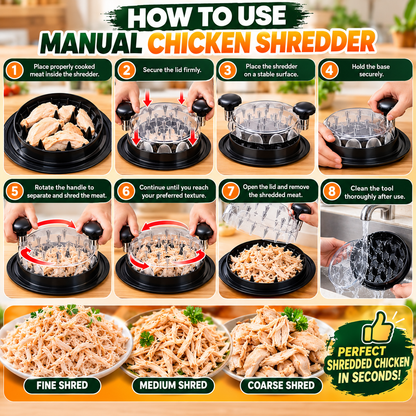 Manual Chicken Shredder Tool | Quick Meat Shredder for Chicken, Beef & Pulled Sandwich Filling