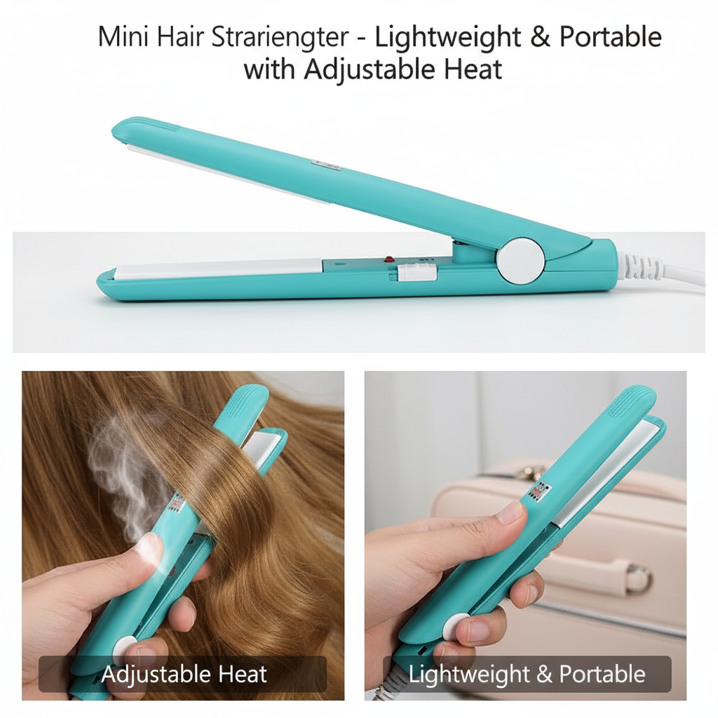 #1 Mini Hair Straightener - Lightweight & Portable with Adjustable Heat (New Model)