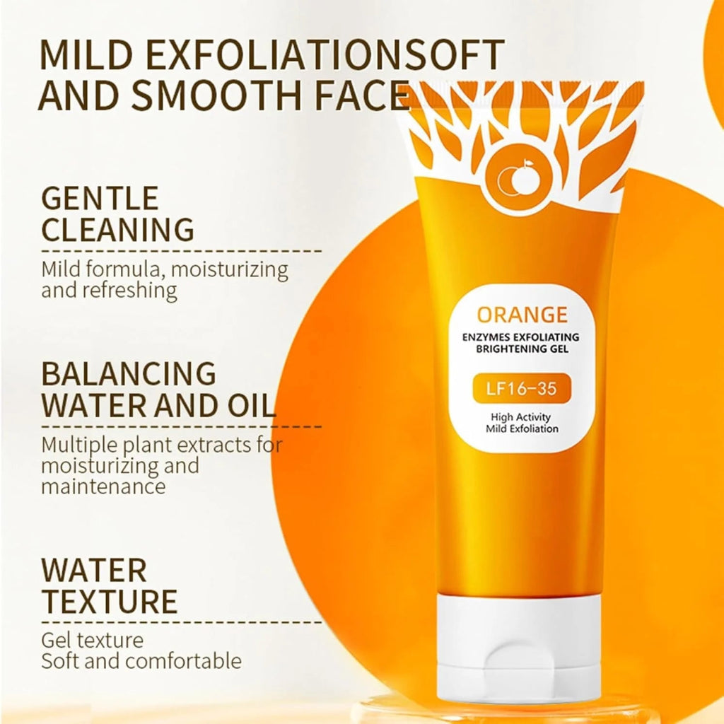 Orange Enzymes Exfoliating Brightening Gel LF16-35 | Gentle Face & Body Scrub for Glowing Skin