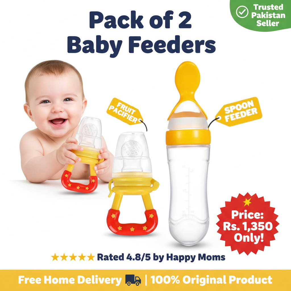 Pack Of 2 Pcs Baby Spoon Feeder + Fruit Pacifier Spoon – Safe Feeding