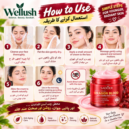 Sadoer Dragon Blood Anti-Aging Face Cream Moisturizing Skincare