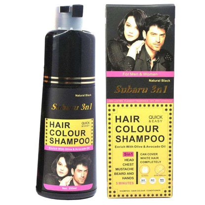 Subaru 3 in 1 Black Hair Color Shampoo For Men & Women 200 ML