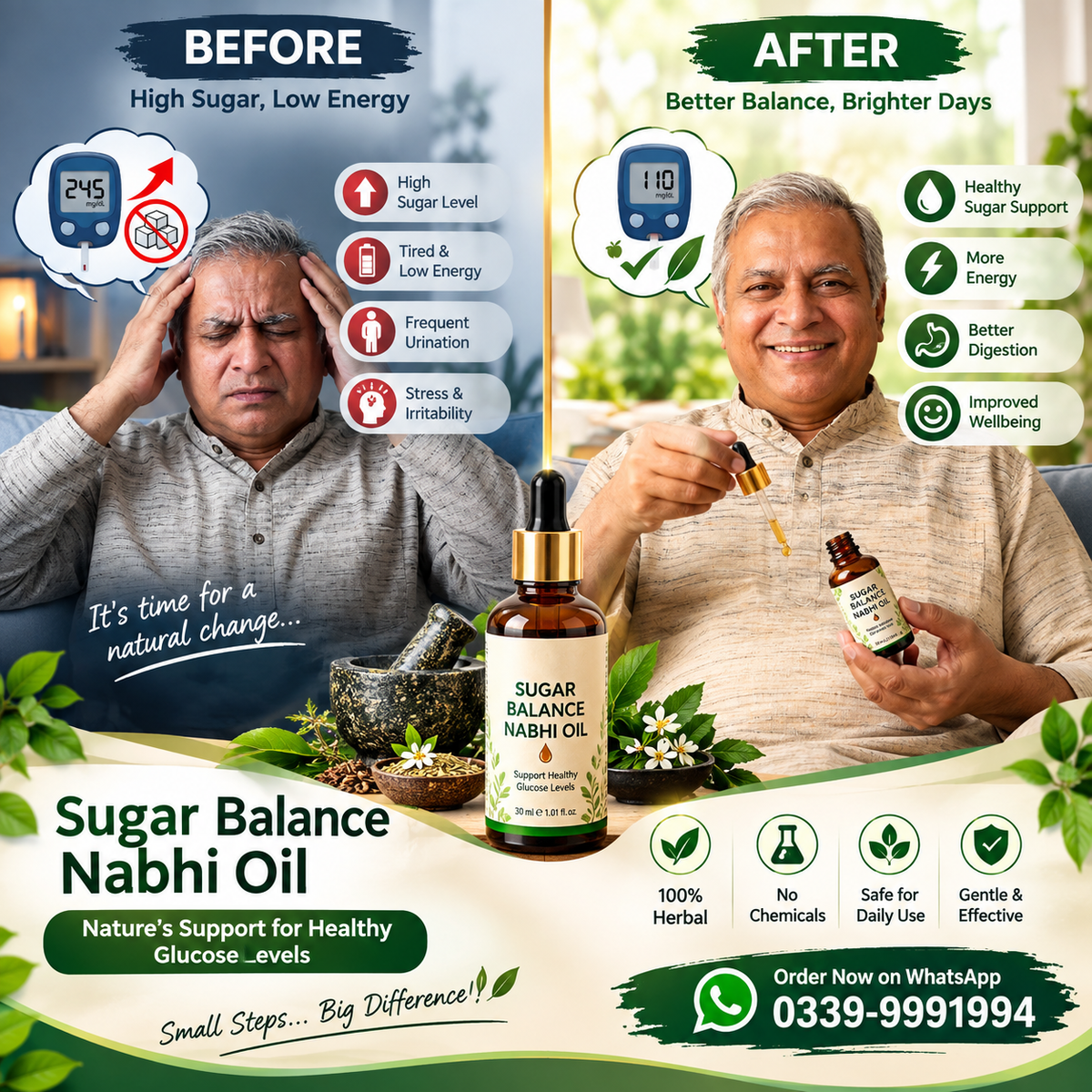 Sugar Balance Nabhi Oil | Herbal Belly Button Oil - 30ml