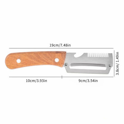 2026 Wooden Multi Functional Vegetable Peeler with Ergonomic Handle for Peeling and Slicing Fruits and Vegetables Durable Smooth