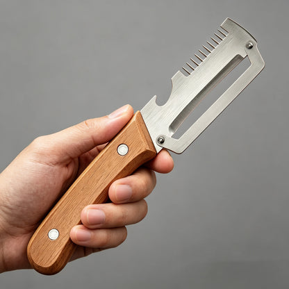 2026 Wooden Multi Functional Vegetable Peeler with Ergonomic Handle for Peeling and Slicing Fruits and Vegetables Durable Smooth