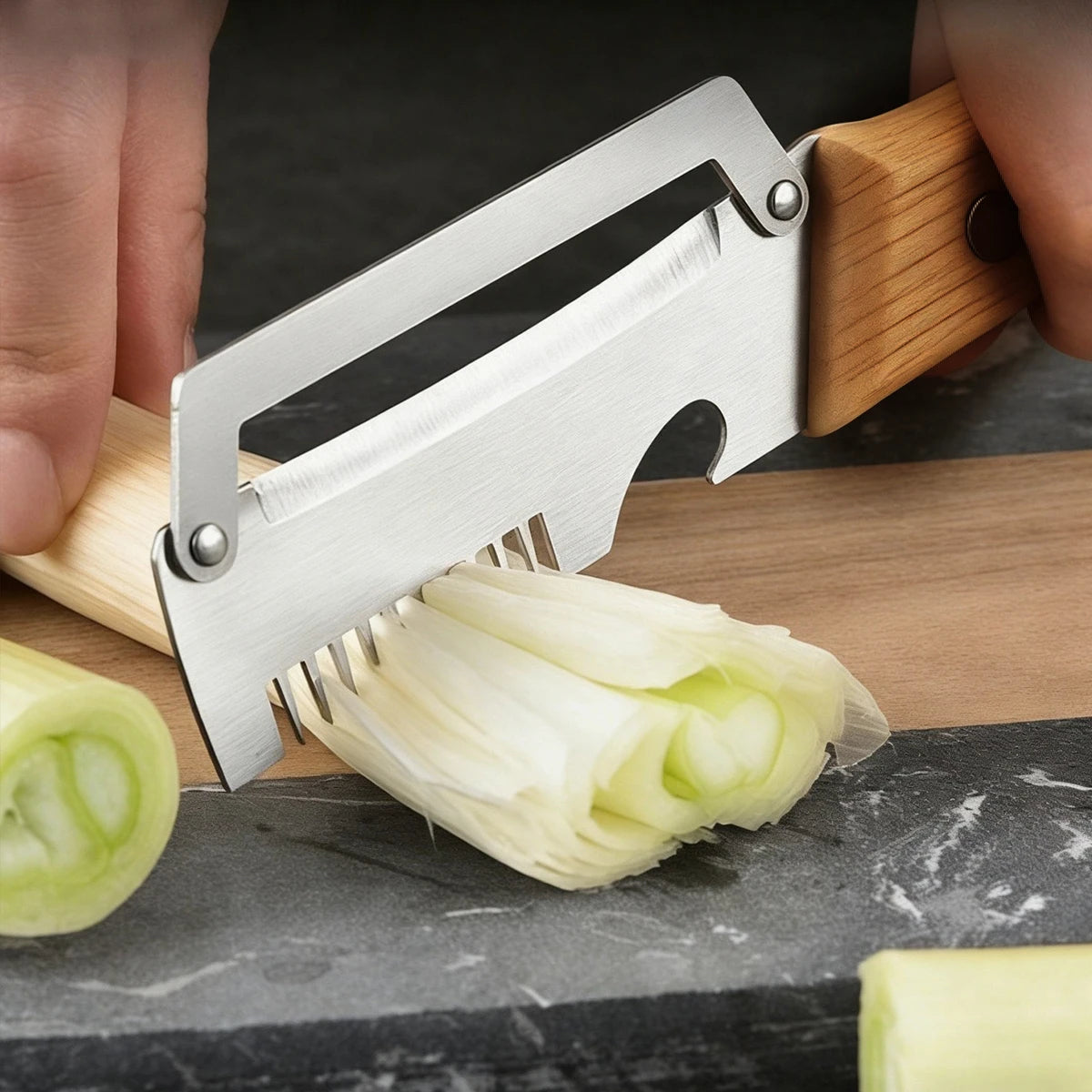 2026 Wooden Multi Functional Vegetable Peeler with Ergonomic Handle for Peeling and Slicing Fruits and Vegetables Durable Smooth