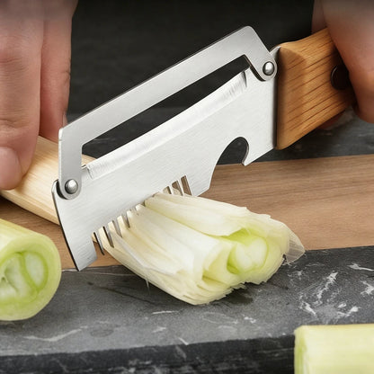 2026 Wooden Multi Functional Vegetable Peeler with Ergonomic Handle for Peeling and Slicing Fruits and Vegetables Durable Smooth
