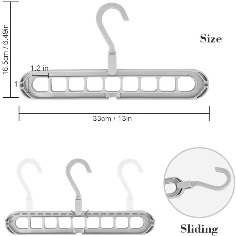 9-hole Clothes Hanger Organizer + Space Saver